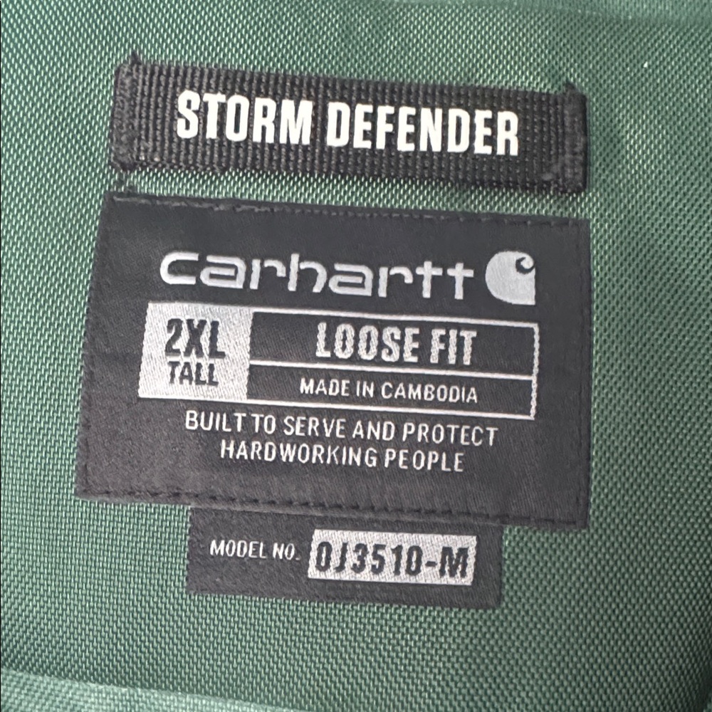 Carhartt Men Forest Green Raincoat Storm Defender loose fit - Picture 7 of 8